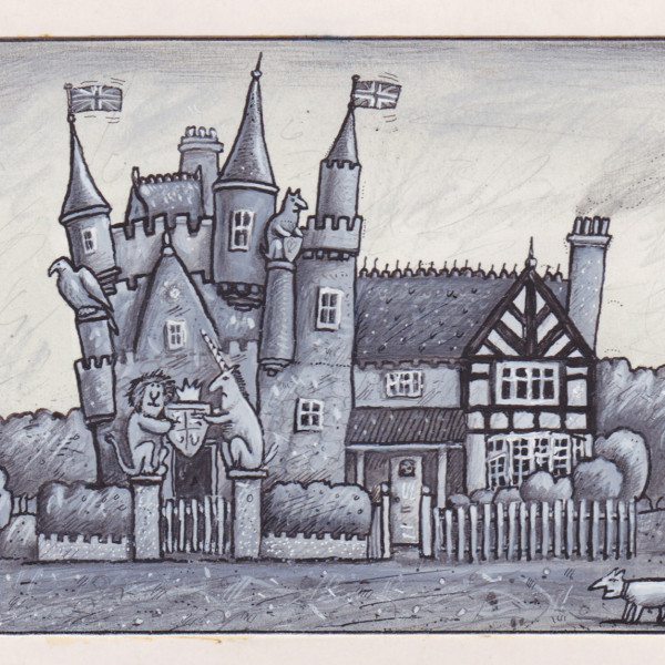 Castle house illustration