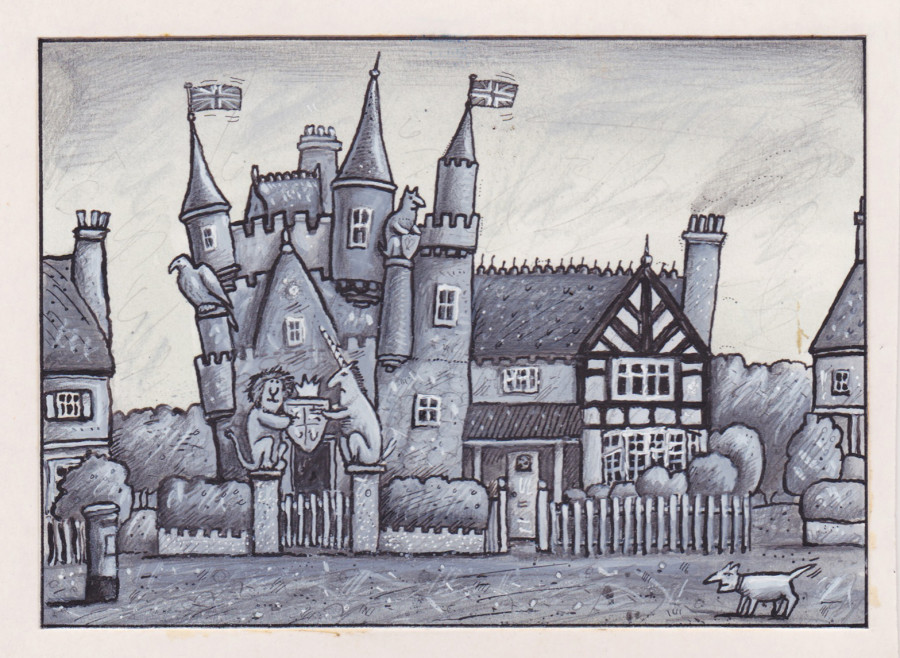 Castle house illustration