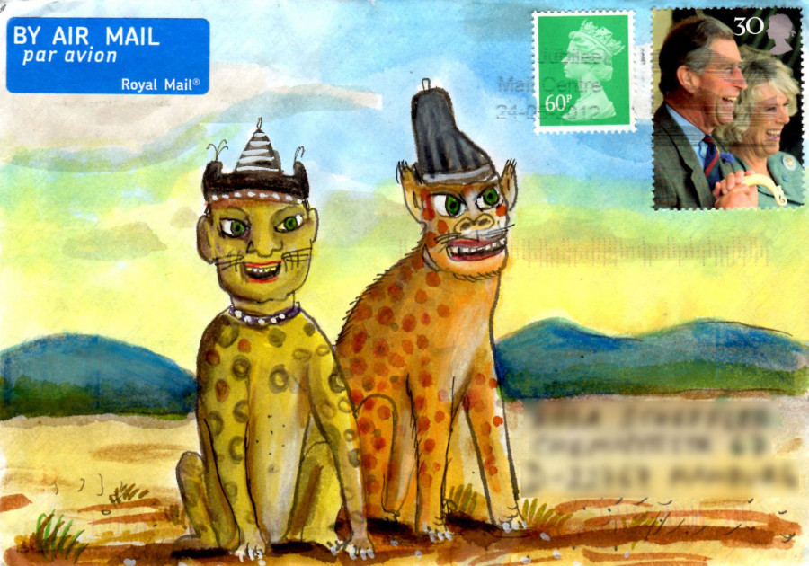 Envelope with leopards illustration