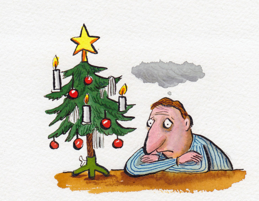 Gloomy Christmas illustration