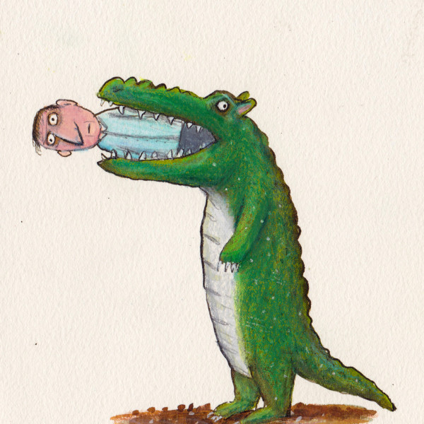 maneating croc illustration