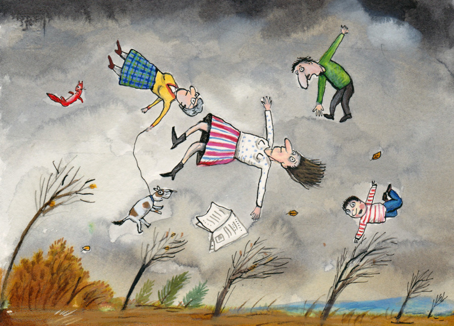 Windy illustration. 